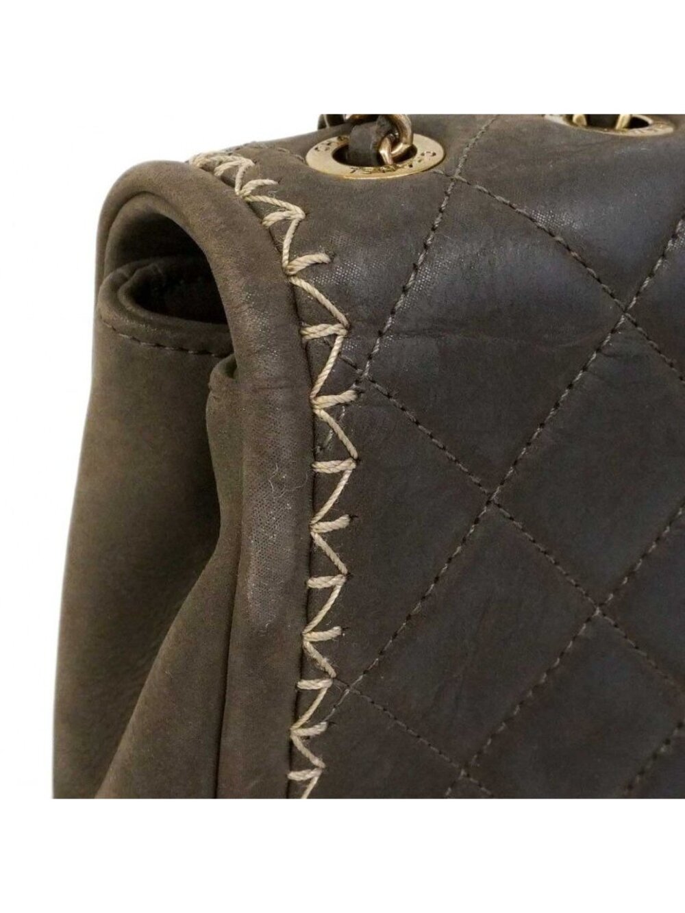 Chanel Shoulder Bag Quilted Lambskin Brown Gold - Picture 6 of 10